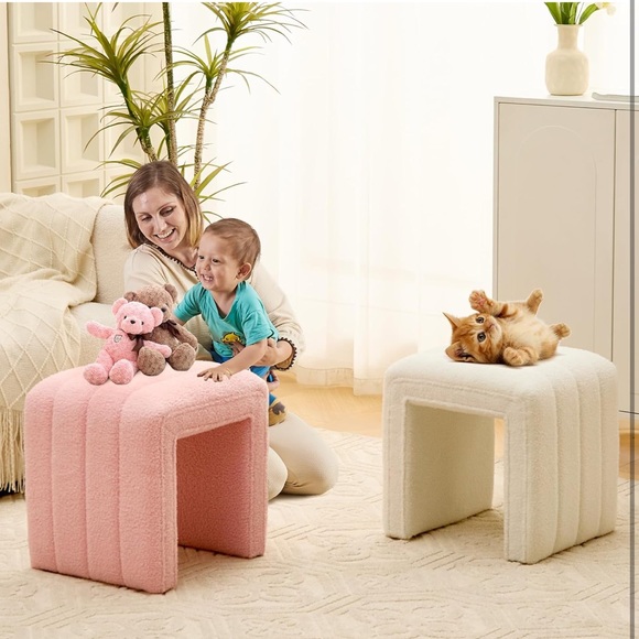 Pink Textured Stool - Picture 2 of 6